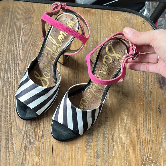 Sam Edelman Odetta black and white striped heels - Picture 3 of 10